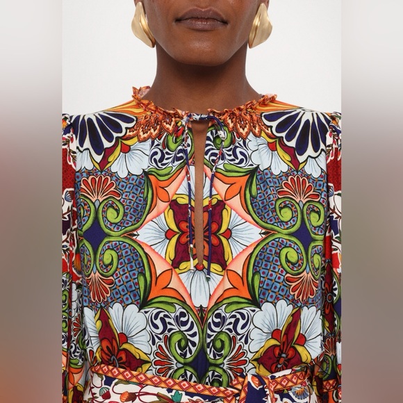 Alice + Olivia Sadie Printed Mini Shirt Dress Multicolor Size 10 NWOT - Picture 10 of 12